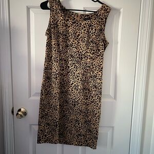 Vintage Leopard Print Sleeveless Dress
